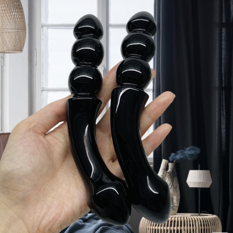 18cm Black Obsidian Quartz Crystal Massage Yoni Stick 18cm Black Obsidian Quartz Crystal Massage Yoni Stick