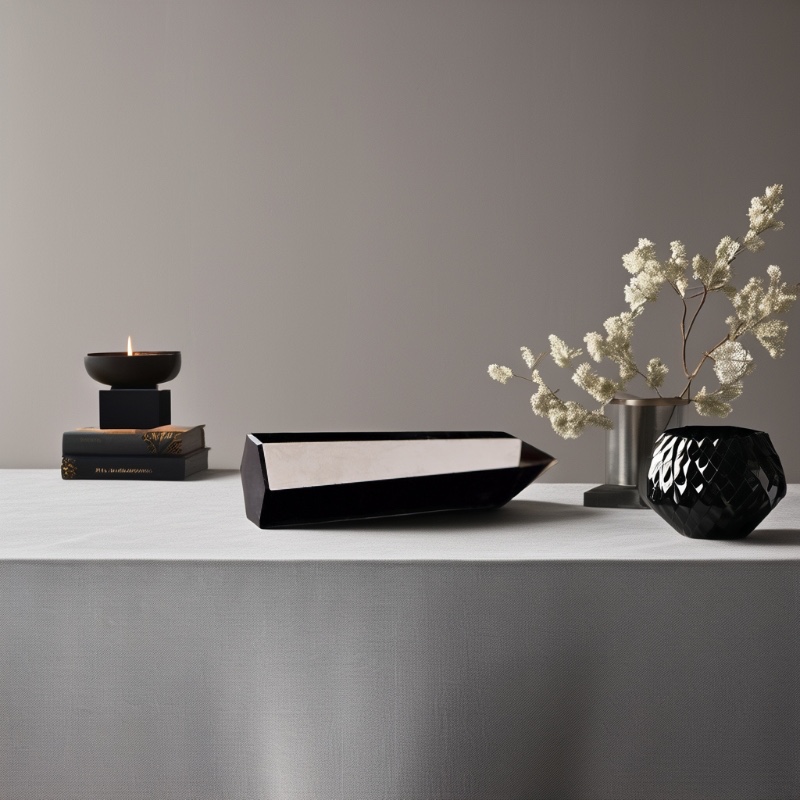 Carved Black Obsidian Point Tower Carved Black Obsidian Point Tower