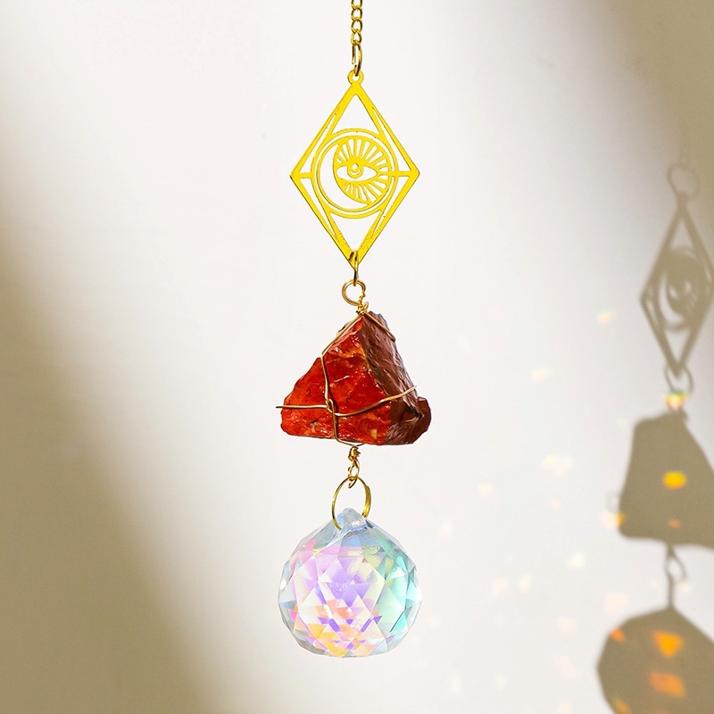 Carved Raw Crystal Sun Catcher Carved Raw Crystal Sun Catcher