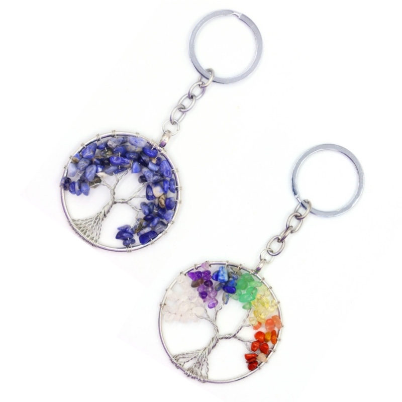Crystal Gravel Tree of Life Keychain Crystal Gravel Tree of Life Keychain