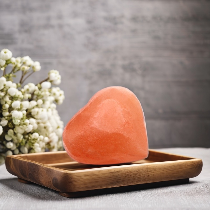 Engraved Heart Shape Natural Himalayan Spa Salt Engraved Heart Shape Natural Himalayan Spa Salt