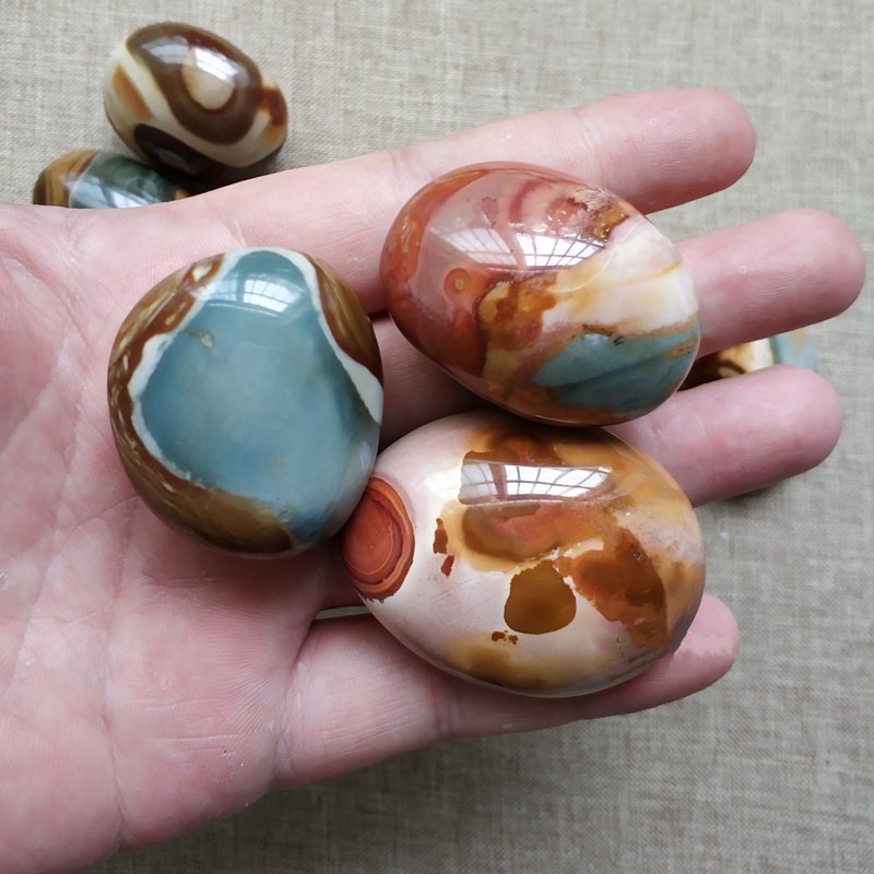Healing Energy Polychrome Ocean Stone Palm Healing Energy Polychrome Ocean Stone Palm
