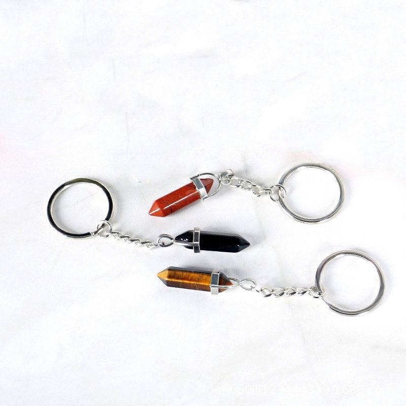 Hexagon Prism Amethyst Crystal Keyring Hexagon Prism Amethyst Crystal Keyring