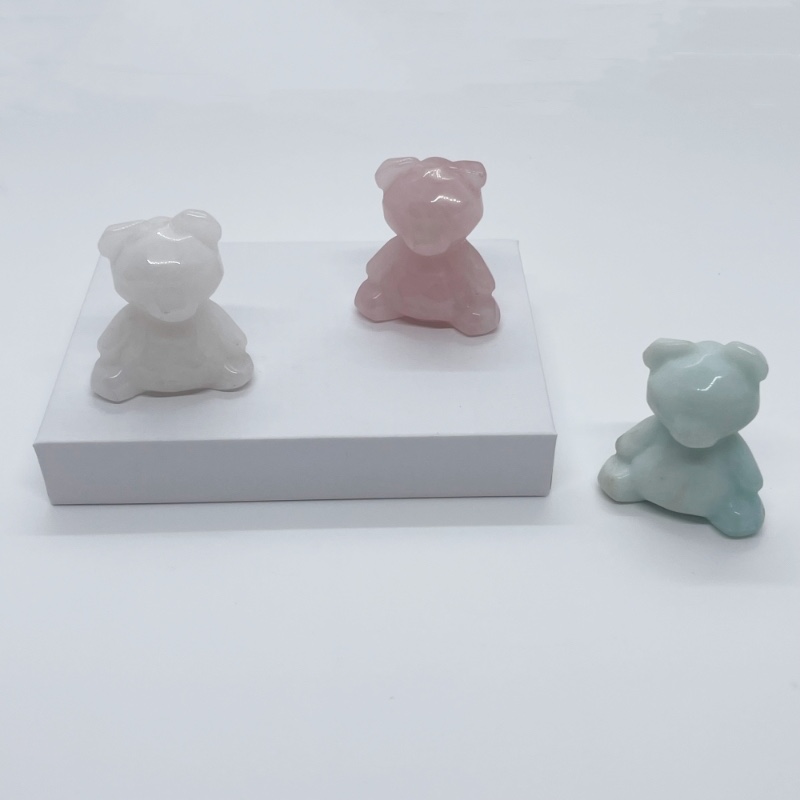 Natural Crystal Mini Gloomy Faced Bear Carving polished Craft Natural Crystal Mini Gloomy Faced Bear Carving polished Craft