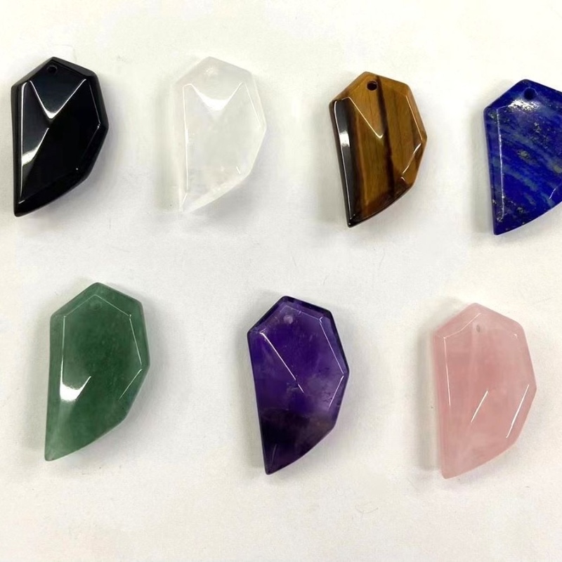 Irregular Rectangular Electroplating Wrapped Selenite Necklace Pendant - 副本 Irregular Rectangular Electroplating Wrapped Selenite Necklace Pendant - 副本