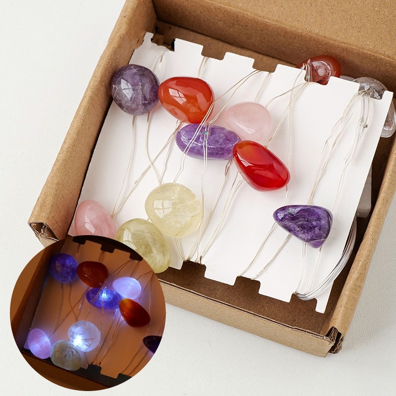 Natural Gemstone String Light Lamp Natural Gemstone String Light Lamp