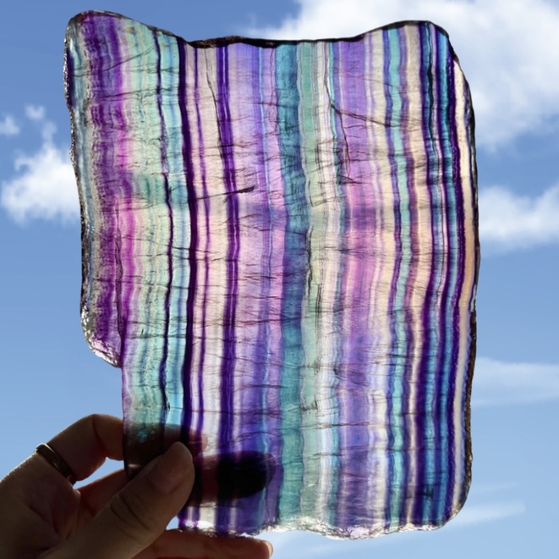 Natural Rainbow Fluorite Crystal Slices Natural Rainbow Fluorite Crystal Slices