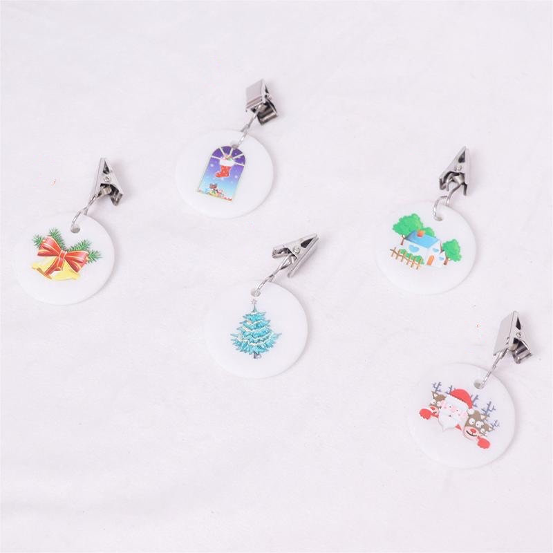 Natural White Round Marble Metal Clip Natural White Round Marble Metal Clip